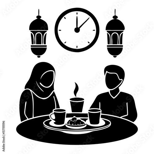 Iftar Time – Muslim Family Breaking Fast