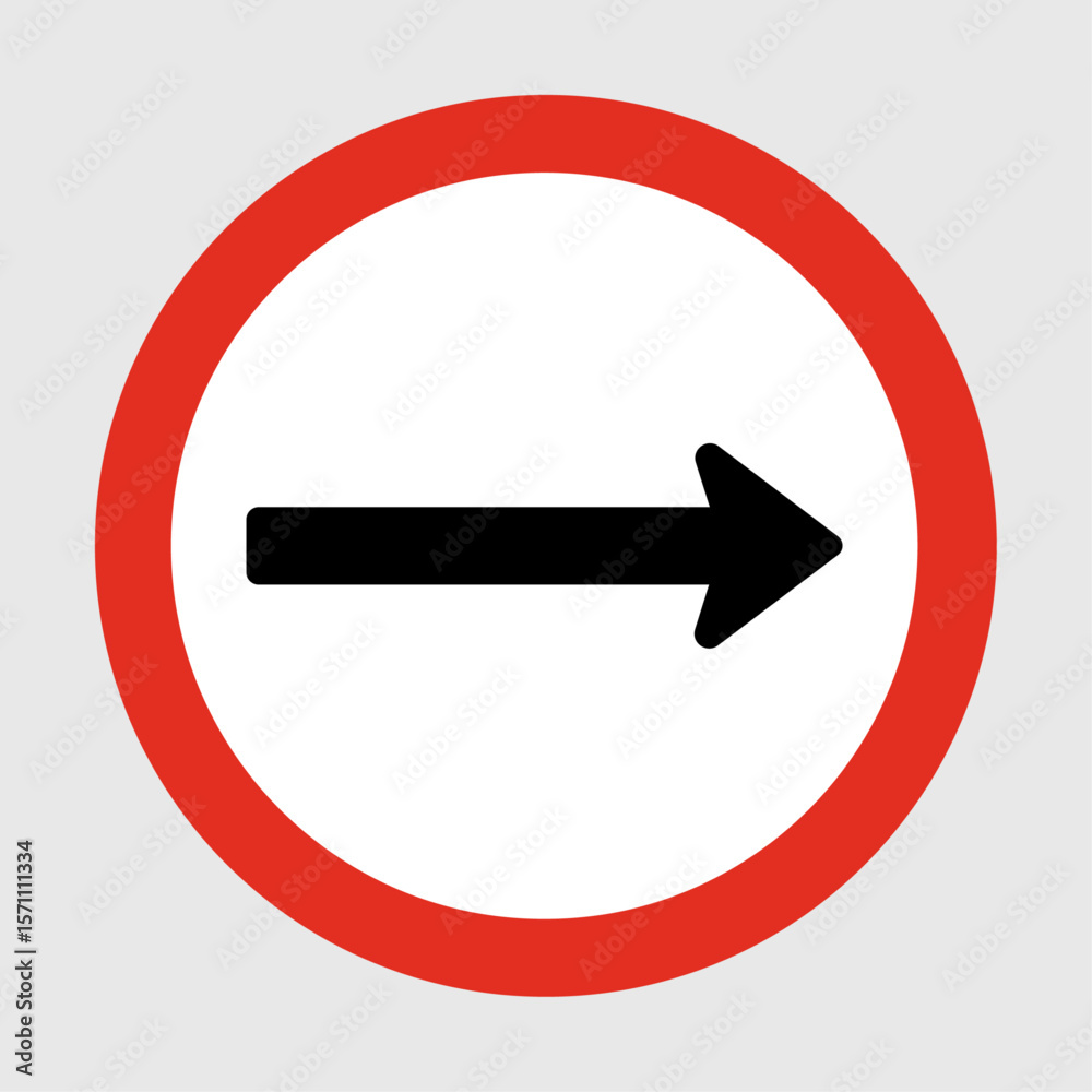 Right Direction Only – Mandatory Traffic Sign Vector Icon Right Direction Only – Mandatory Traffic Sign Vector Icon