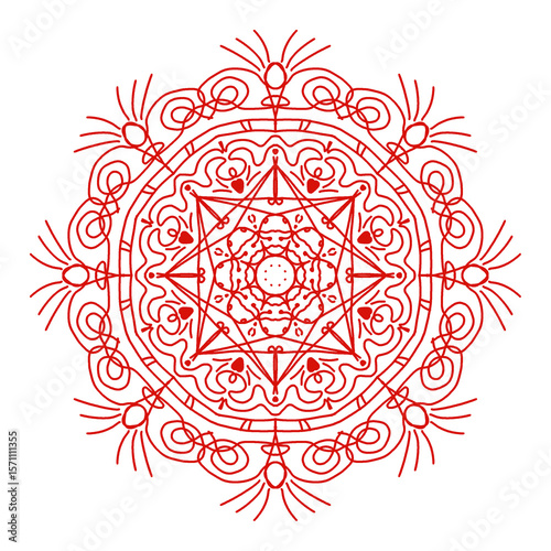 Geometric Red Mandala Pattern Illustration