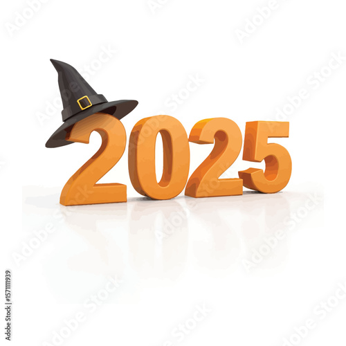 Glowing Halloween 2025 Pumpkin Vector Icon
