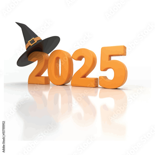 Halloween 2025 Text Icon with Spooky Lettering Style