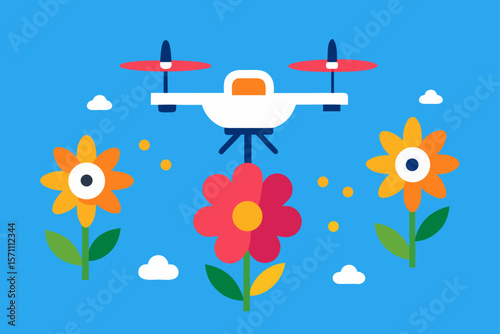 Aerial Drone View Of Vibrant Blooming Flowers Serene Background