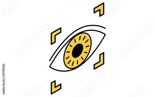 Iris authentication, Crime Prevention and Home Security Isometric Icon