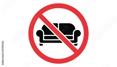 No Sofa Sign Icon