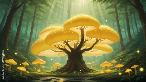 Fantasy Forest and Glowing Mushrooms Vol.32