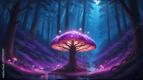 Fantasy Forest and Glowing Mushrooms Vol.27