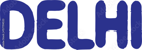 Bold Identity — Cartoon Text Design Featuring the Word “DELHI” in Rounded Blue Font on White Background