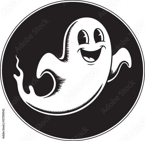 flying ghost silhouette art design illustration premium quality