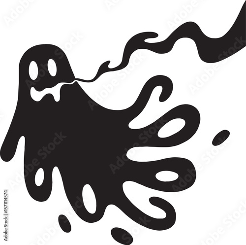 flying ghost silhouette art design illustration premium quality