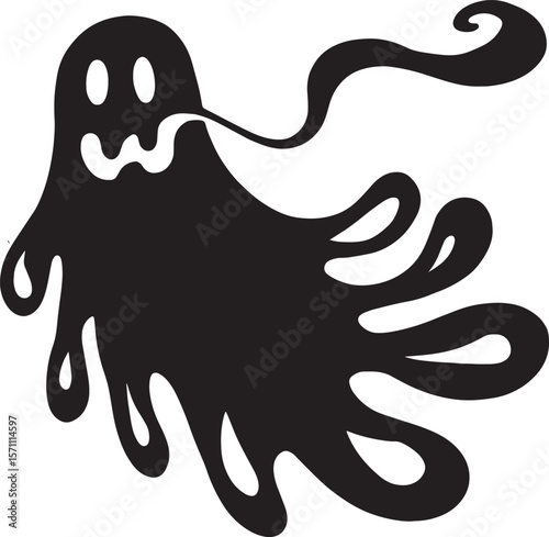 flying ghost silhouette art design illustration premium quality
