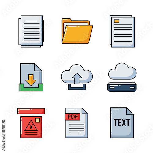 File Icon Set With a Professional, Organized Design