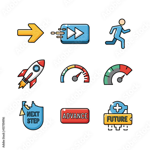 Forward Icon Set With a Modern, Progressive Design