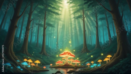 Fantasy Forest and Glowing Mushrooms Vol.15
