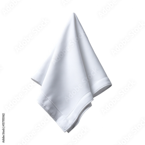 Wallpaper Mural A neatly folded white napkin displayed on a white background, perfect for adding elegance to dining settings or restaurant presentations. Torontodigital.ca