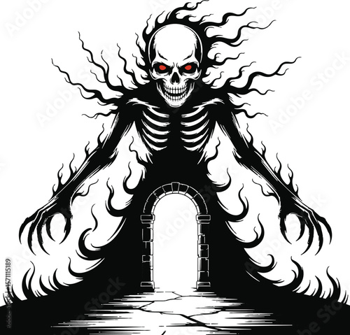 flying ghost silhouette art design illustration premium quality