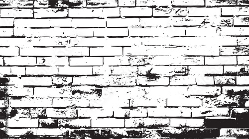 A black and white brick wall pattern with distressed texture and irregular brick shapes visible clearly