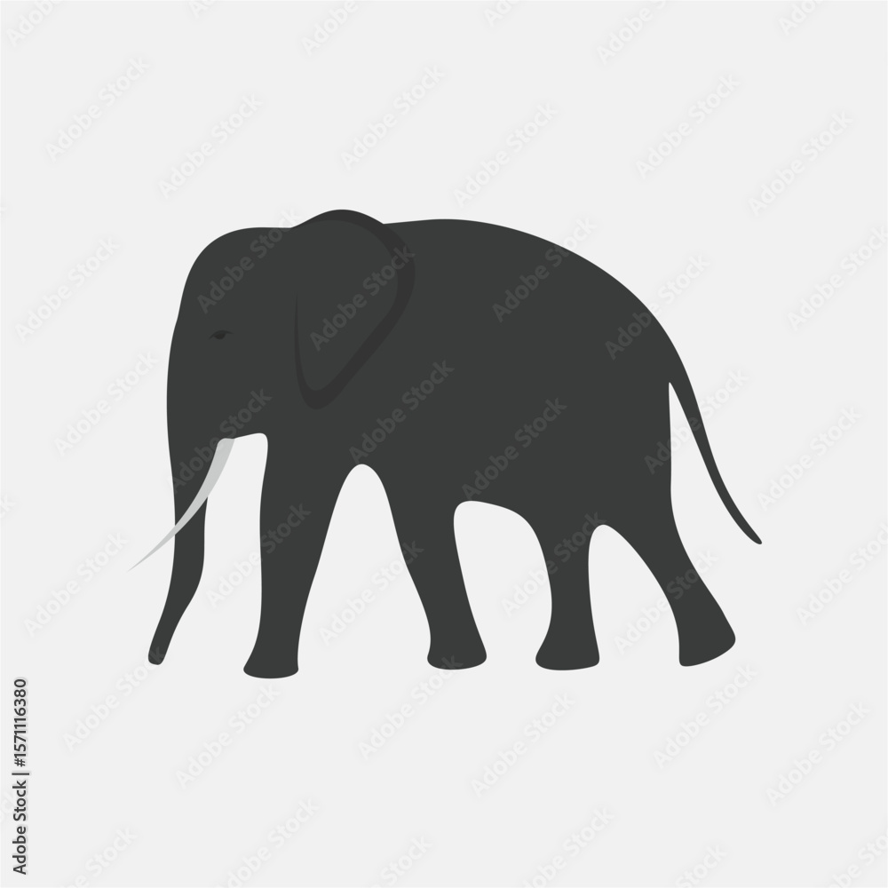 Fototapeta premium Majestic Elephant Silhouette on Light Background