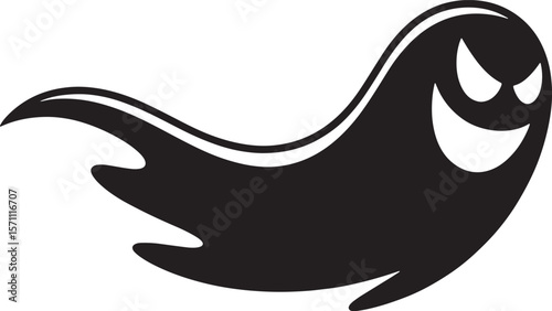 flying ghost silhouette art design illustration premium quality