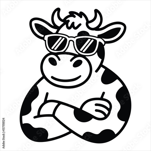 Cool Cow with Sunglasses Vector