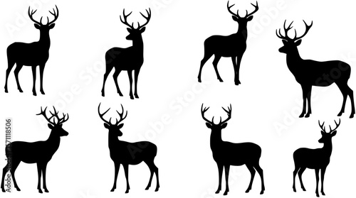 Elegant deer silhouette single deer standing gracefully vector illustration design