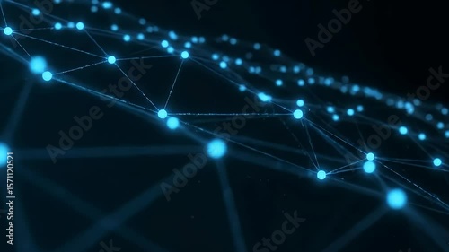 革新的なシステムとAIをイメージさせる幾何学模様