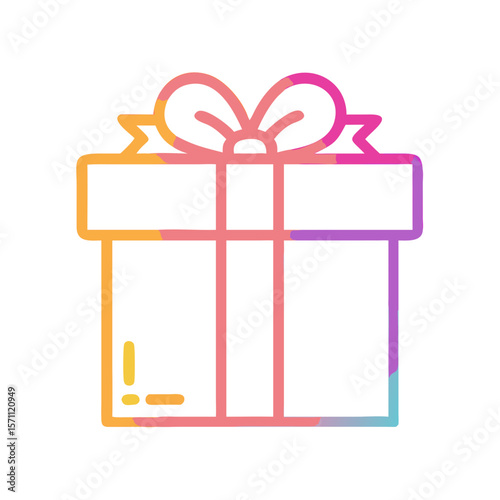 Modern gradient gift box icon designed for ecommerce banners, reward systems, special offers, and gift cards. Clean, colorful, and versatile for web and mobile applications