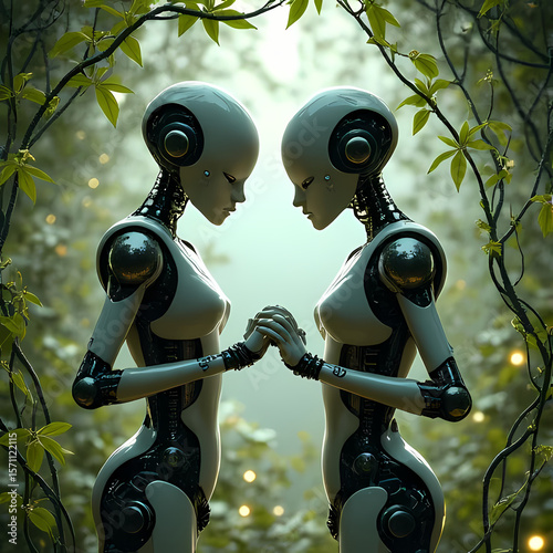 Android Romance in a Grove
