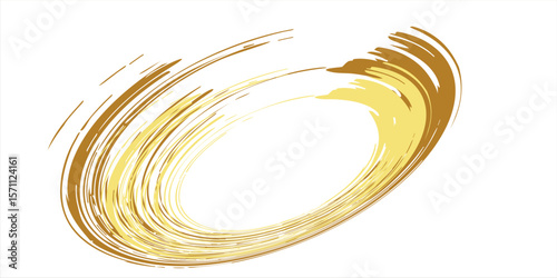gold circle frame, hand-drawn golden circle, brush ornament.