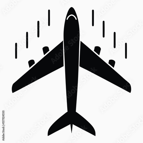 -a-black-silhouette-icon-of-an-airplane-in-distres (1).eps