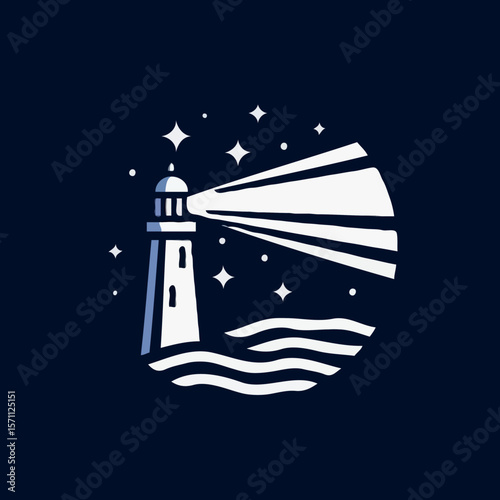 lighthouse silhouette vector illustration
