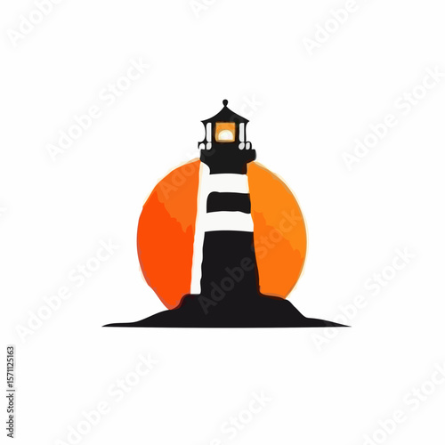 lighthouse on white background