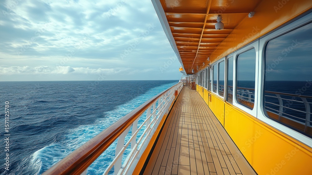 Obraz premium Ocean liner deck, side view