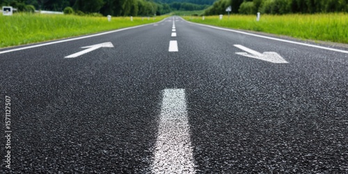 Wallpaper Mural Straight Road with Forward Arrow: A Symbolic Representation of Business Growth Journey, Emphasizing Simplicity and the Path of Choice and Innovation Torontodigital.ca