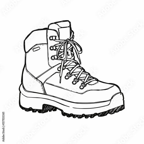 Hiking boot illustration isolated on white background  