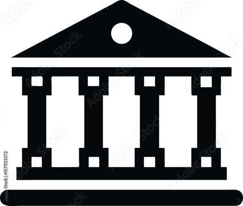 Simple vector icon of a courthouse icon
