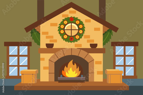 traditional english cottage style living room with christmas tree