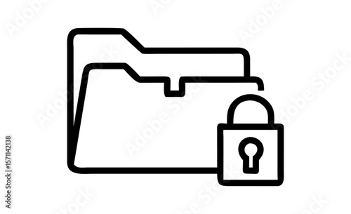  secured folder icon with lock symbolizing data protection and confidentiality 