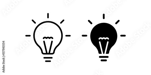 Lightbulb icon symbol of idea creativity innovation and bright thinking vector illustration for technology business and education