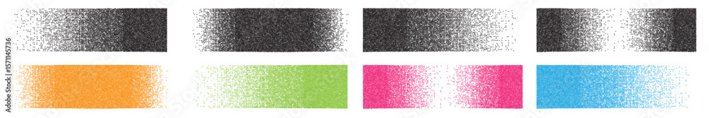 Fototapeta premium stipple frame rectangle. stipple frame rectangle. Black halftone rectangle frame set. Dotted gradient border collection. Pop art comic dot picture holder design for banner template, copy space, emble