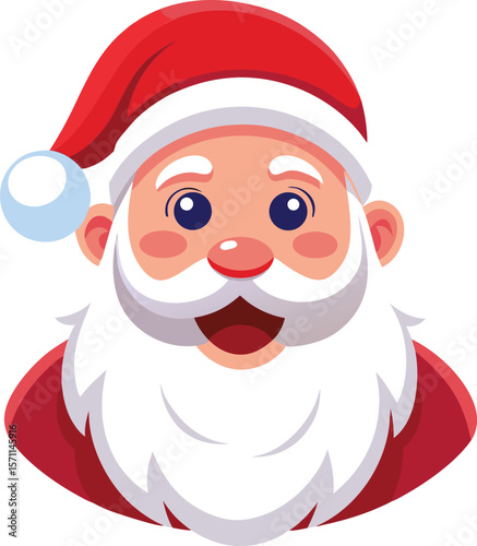 Digital Illustration of Santa Claus with Traditional Colors and Fonts