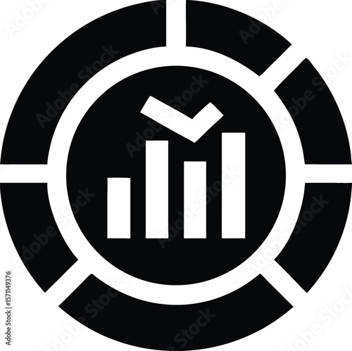 Business statistics diagram icon
