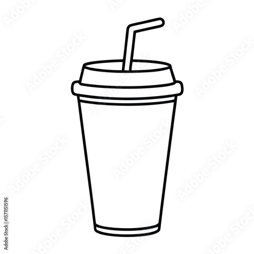 Minimal vector of a takeaway drink cup on white background