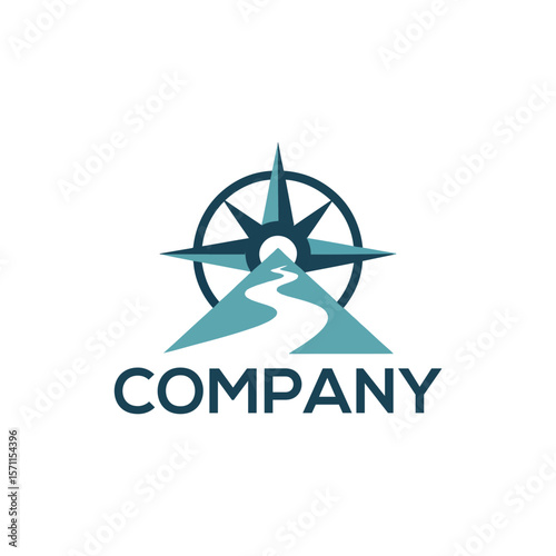 Modern Compass Logo Design with Road Path Symbol – Adventure, Navigation, and Travel Company Branding Vector Icon