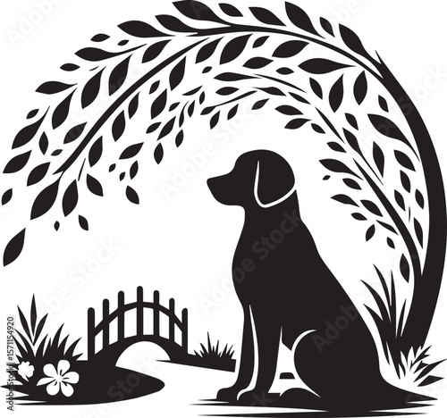 Dog on Bridge SVG
