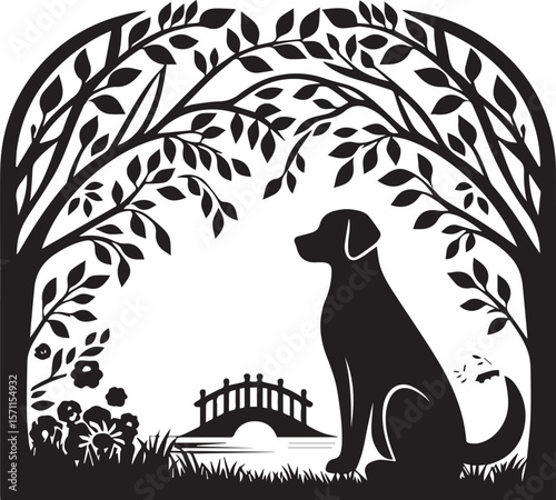 Dog on Bridge SVG