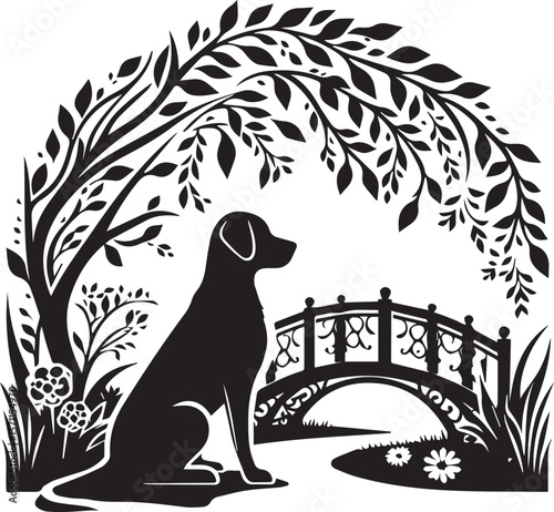 Dog on Bridge SVG