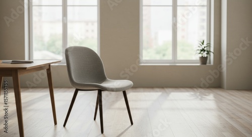 Modern Minimalist Chair in Bright Room with Natural Light