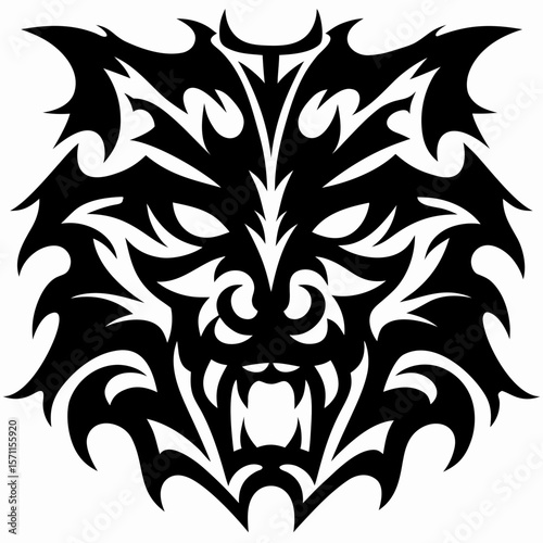 Tribal Werewolf Transformation Ink Design