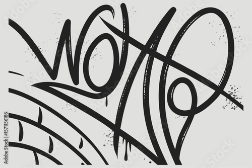 Abstract Grunge Spray Paint Brush Strokes in Black Graffiti Style