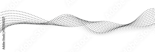 Dotted wave line pattern background. Abstract air flowing particle background.